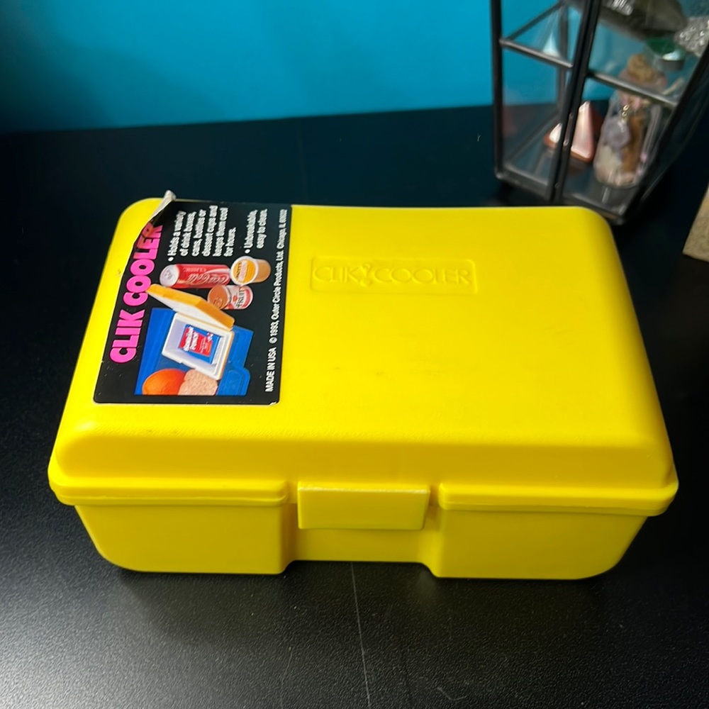 Vintage Yellow Clik Cooler - Mini Container Cooler